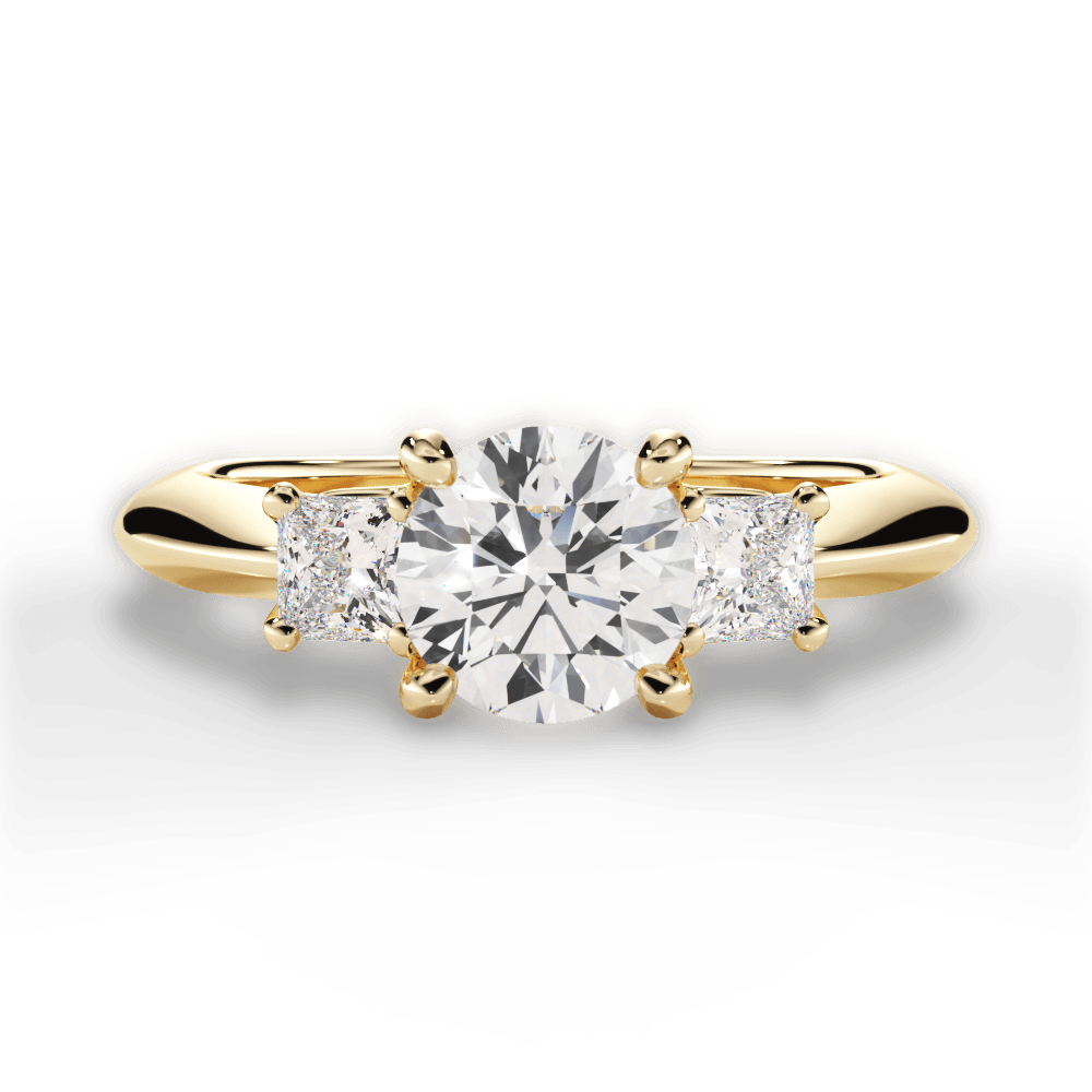 Dorothy Round Cut Lab Grown Diamond 18Kt Yellow Gold Engagement Ring