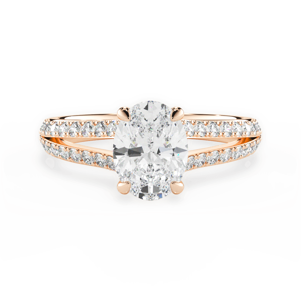 Kendra Oval Cut Lab Grown Diamond 18Kt Rose Gold Engagement Ring