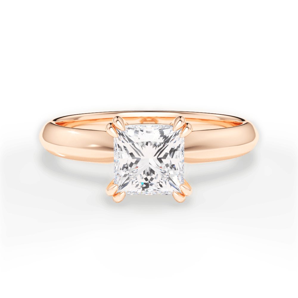 Claudia Princess Cut Lab Grown Diamond 18Kt Rose Gold Engagement Ring