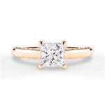 Annette Princess Cut Lab Grown Diamond 18Kt Rose Gold Engagement Ring
