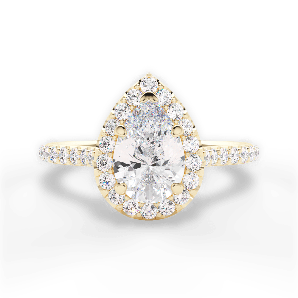 Leah Pear Cut Lab Grown Diamond 18Kt Yellow Gold Engagement Ring