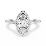 Jeanne Marquise Cut Lab Grown Diamond Platinum Engagement Ring