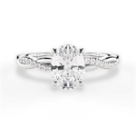 Charlotte Oval Cut Lab Grown Diamond 14Kt White Gold Engagement Ring