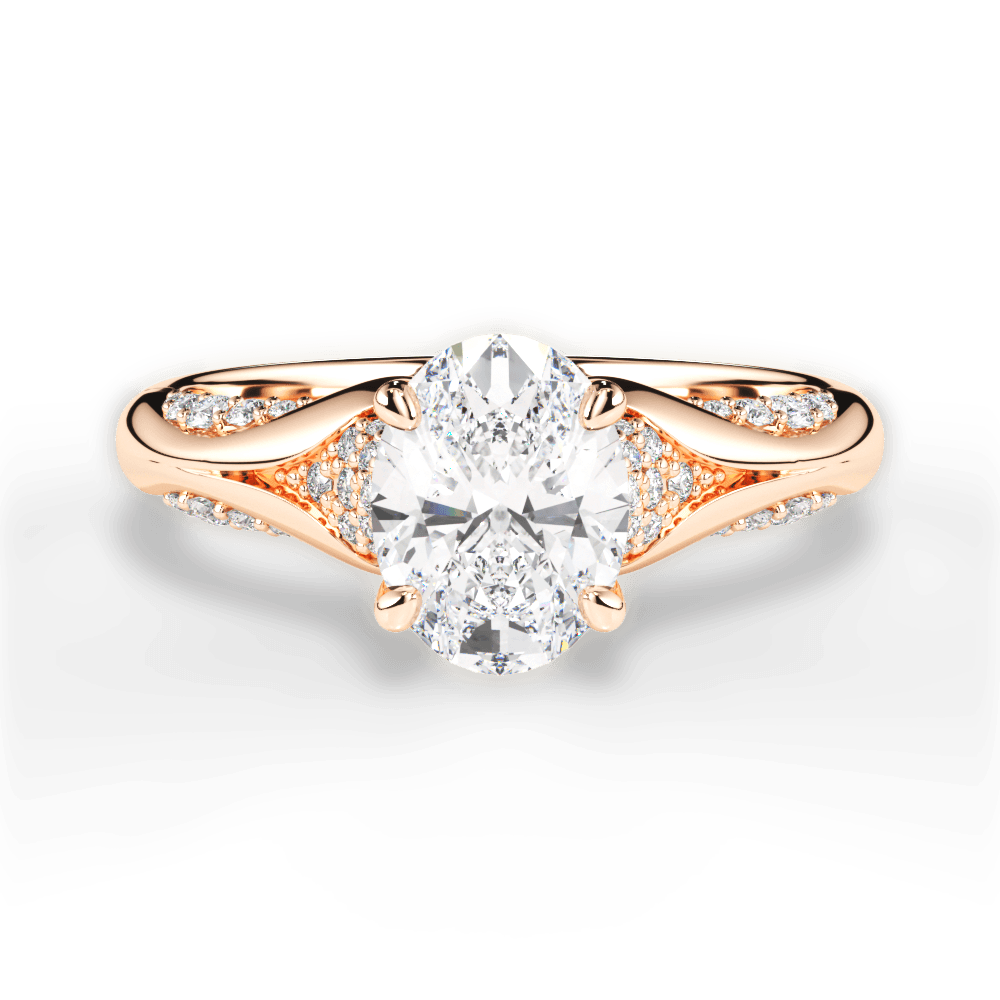 Isabel Oval Cut Lab Grown Diamond 18Kt Rose Gold Engagement Ring