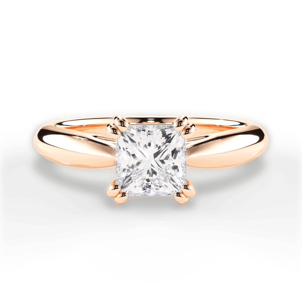 Gillian Princess Cut Lab Grown Diamond 18Kt Rose Gold Engagement Ring