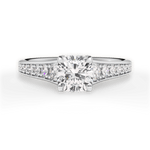 Leslie Cushion Cut Lab Grown Diamond Platinum Engagement Ring