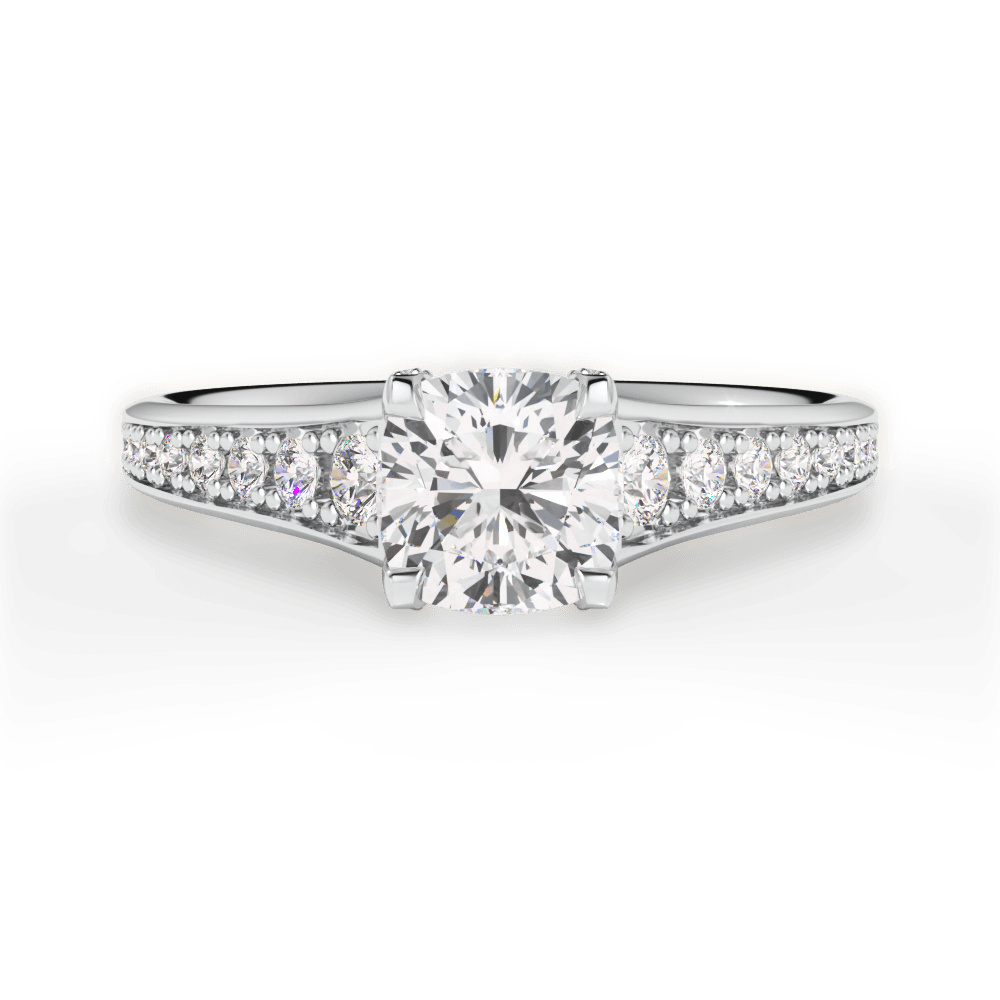 Leslie Cushion Cut Lab Grown Diamond Platinum Engagement Ring
