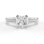 Delia Heart Cut Lab Grown Diamond Platinum Engagement Ring
