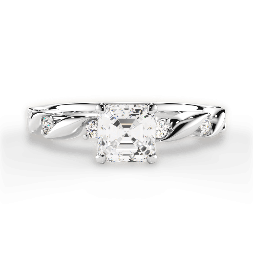 Emma Asscher Cut Lab Grown Diamond Platinum Engagement Ring