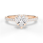 Isabella Heart Cut Lab Grown Diamond 18Kt Rose Gold Engagement Ring