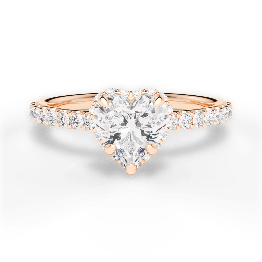 Isabella Heart Cut Lab Grown Diamond 18Kt Rose Gold Engagement Ring