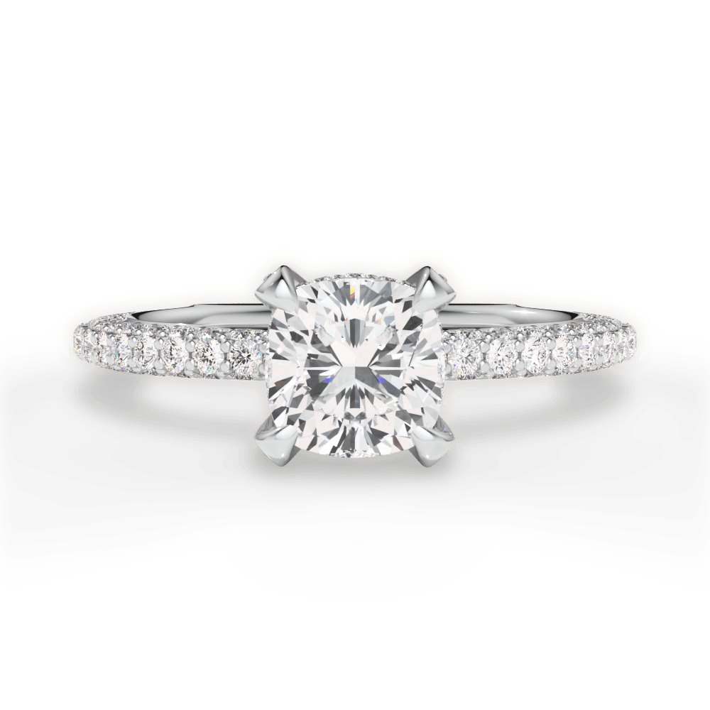 Madeline Cushion Cut Lab Grown Diamond 14Kt White Gold Engagement Ring