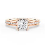 Deborah Princess Cut Lab Grown Diamond 18Kt Rose Gold Engagement Ring