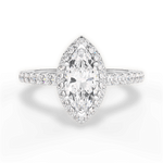 Kathleen Marquise Cut Lab Grown Diamond 14Kt White Gold Engagement Ring
