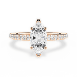Joan Marquise Cut Lab Grown Diamond 18Kt Rose Gold Engagement Ring