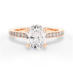 Gilda Oval Cut Lab Grown Diamond 18Kt Rose Gold Engagement Ring