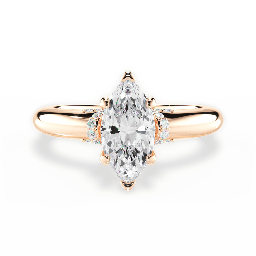 Florence Marquise Cut Lab Grown Diamond 18Kt Rose Gold Engagement Ring