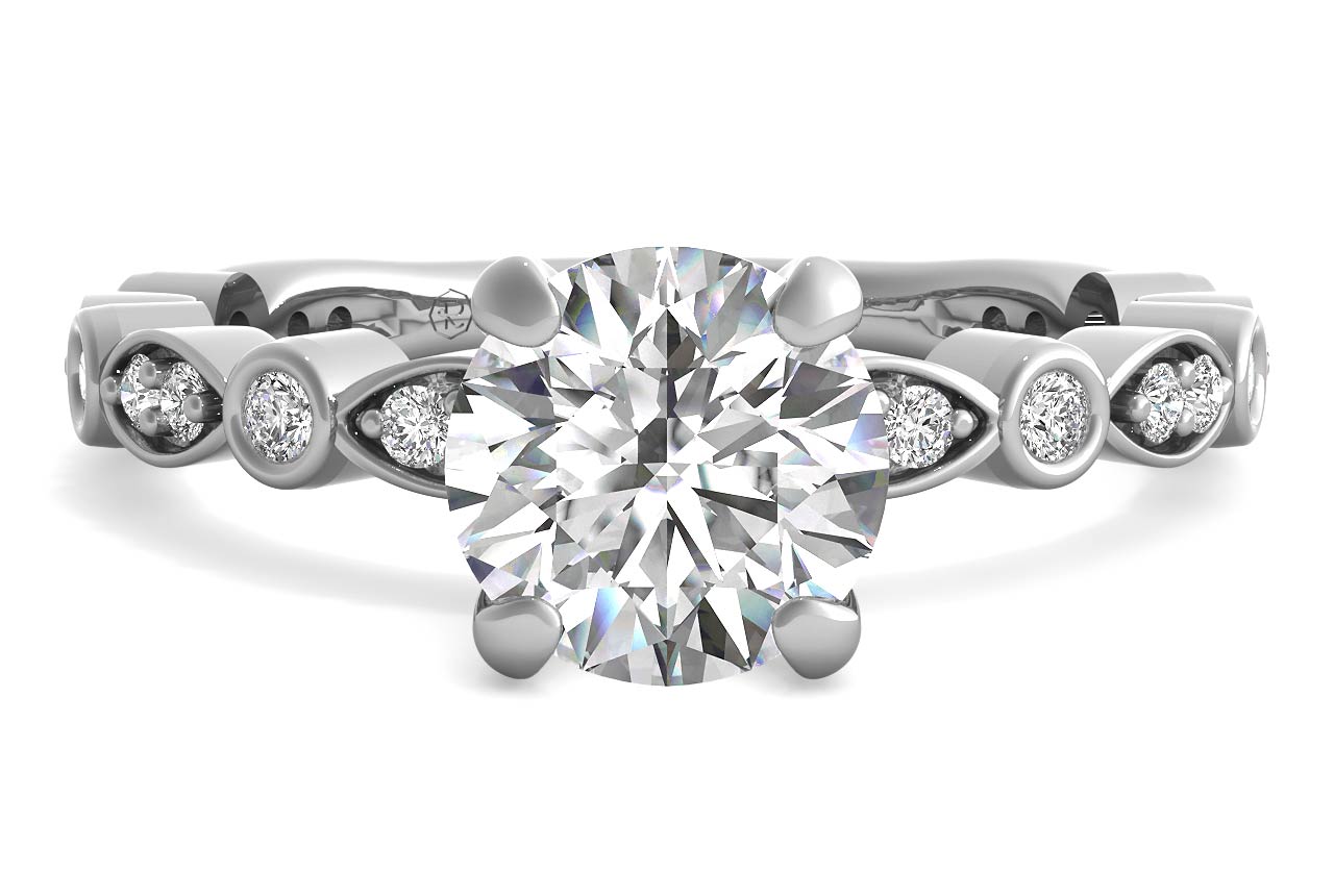 Eva Round Cut Lab Grown Diamond 14Kt White Gold Engagement Ring