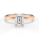 Brenda Emerald Cut Lab Grown Diamond 18Kt Rose Gold Engagement Ring
