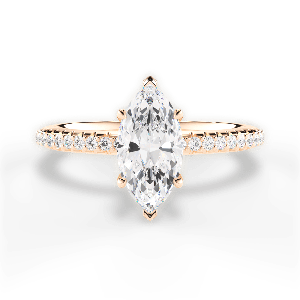 Giselle Marquise Cut Lab Grown Diamond 18Kt Rose Gold Engagement Ring