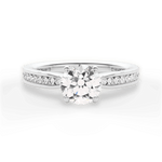 Katelyn Round Cut Lab Grown Diamond 18Kt White Gold Engagement Ring