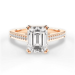Denise Emerald Cut Lab Grown Diamond 18Kt Rose Gold Engagement Ring