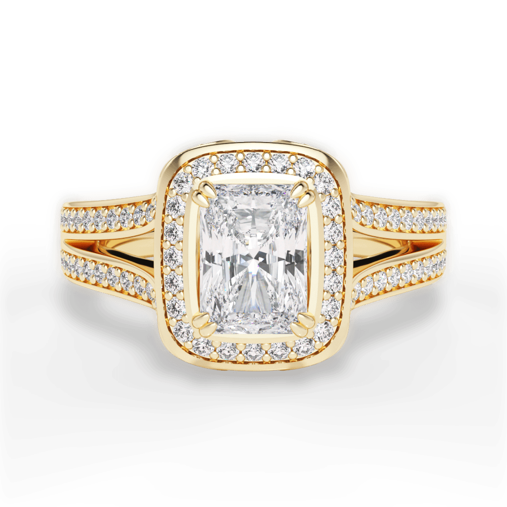 Mackenzie Radiant Cut Lab Grown Diamond 18Kt Yellow Gold Engagement Ring