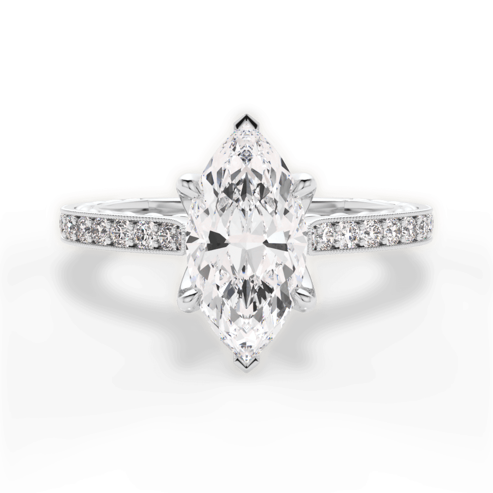 Gilda Marquise Cut Lab Grown Diamond Platinum Engagement Ring
