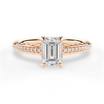 Caroline Emerald Cut Lab Grown Diamond 18Kt Rose Gold Engagement Ring