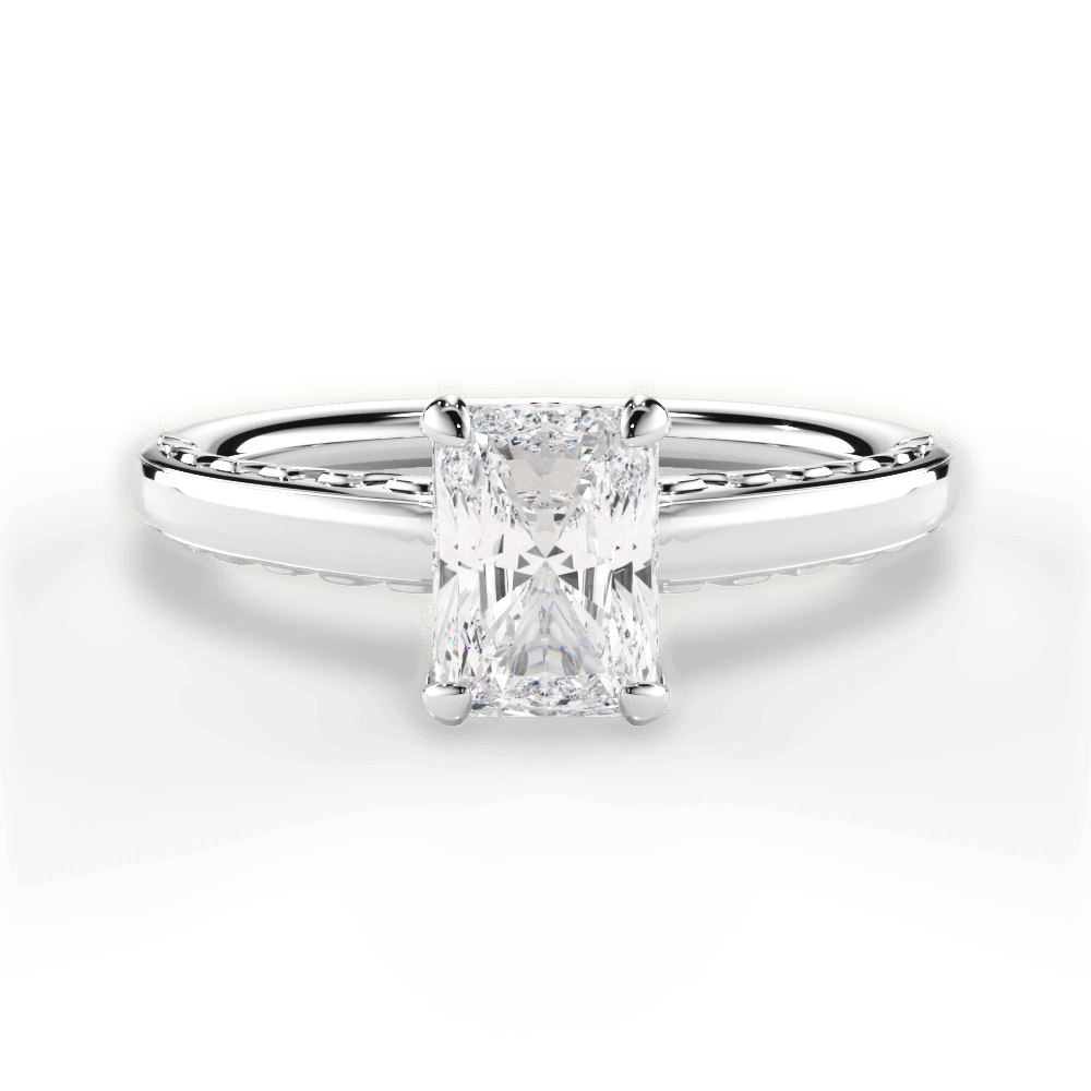 Annette Radiant Cut Lab Grown Diamond Platinum Engagement Ring