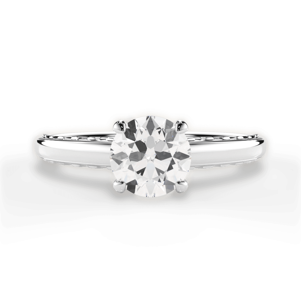 Annette Round Cut Lab Grown Diamond Platinum Engagement Ring