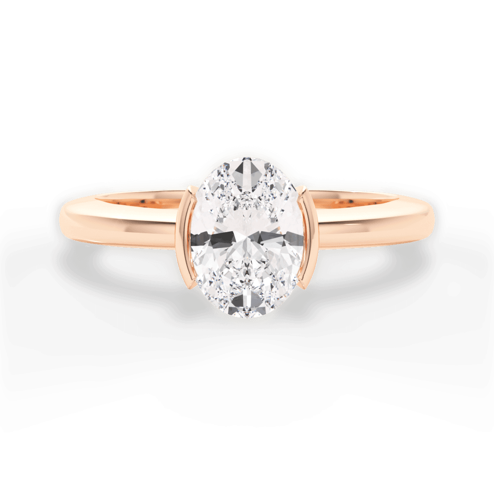 Bridget Oval Cut Lab Grown Diamond 18Kt Rose Gold Engagement Ring