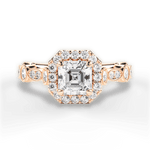 Irene Asscher Cut Lab Grown Diamond 18Kt Rose Gold Engagement Ring
