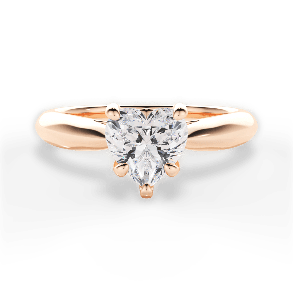 Dolores Heart Cut Lab Grown Diamond 18Kt Rose Gold Engagement Ring