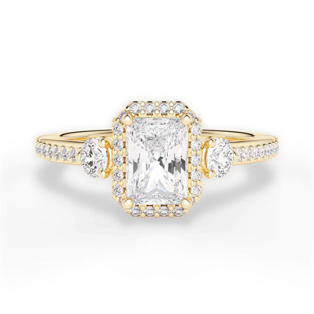 Julia Radiant Cut Lab Grown Diamond 18Kt Yellow Gold Engagement Ring
