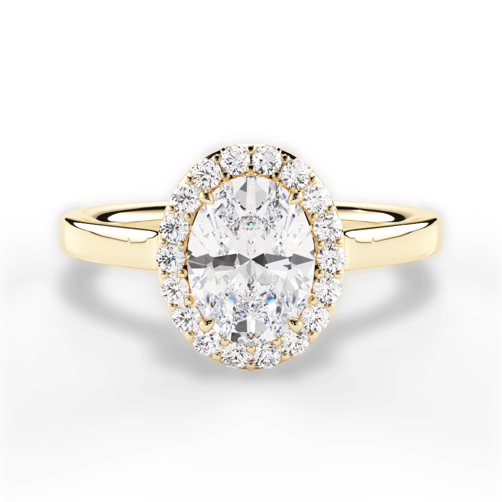Fiona Oval Cut Lab Grown Diamond 18Kt Yellow Gold Engagement Ring