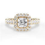Lacey Asscher Cut Lab Grown Diamond 18Kt Yellow Gold Engagement Ring