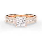 Lynn Princess Cut Lab Grown Diamond 18Kt Rose Gold Engagement Ring
