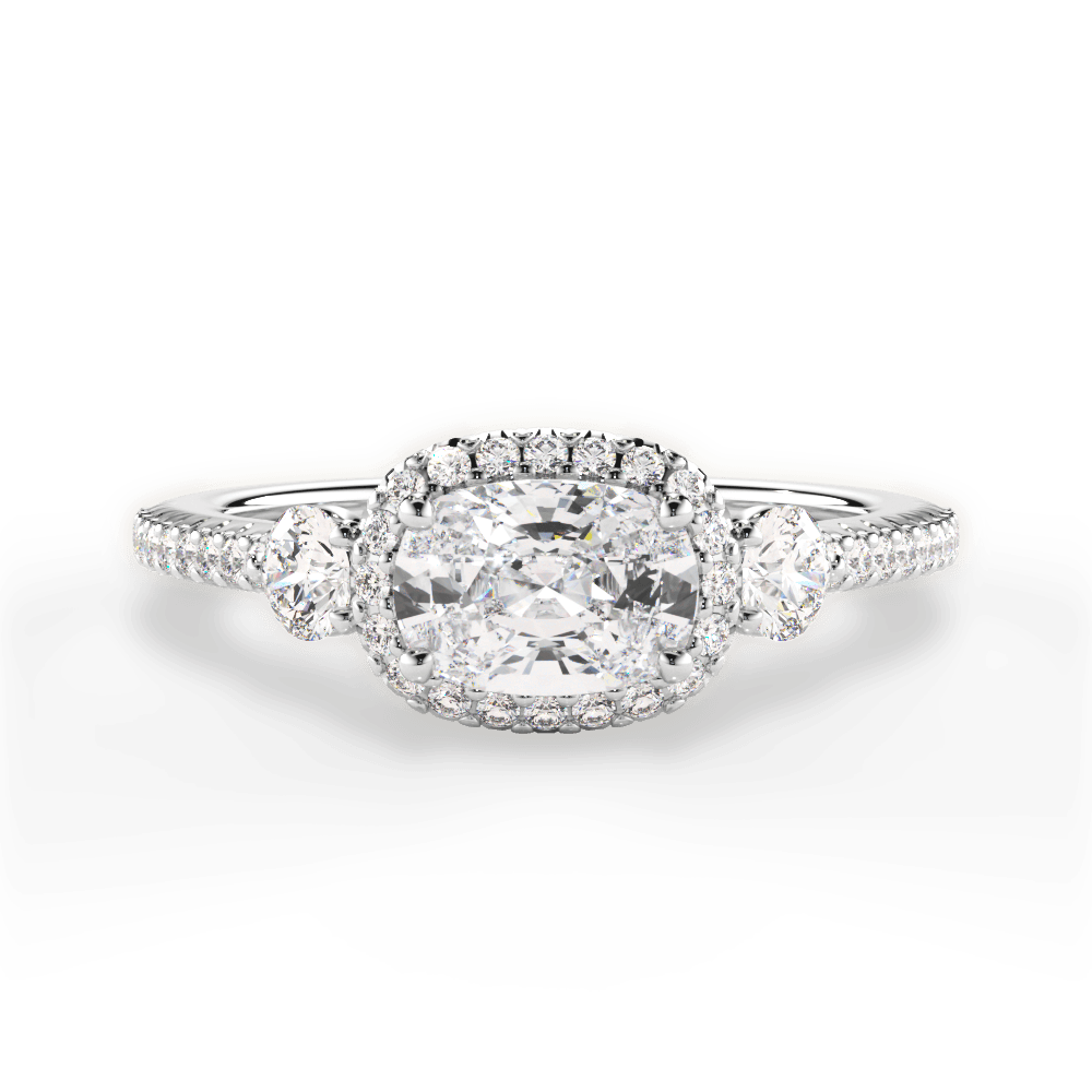 Kara Cushion Cut Lab Grown Diamond 18Kt White Gold Engagement Ring