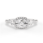 Kara Cushion Cut Lab Grown Diamond Platinum Engagement Ring