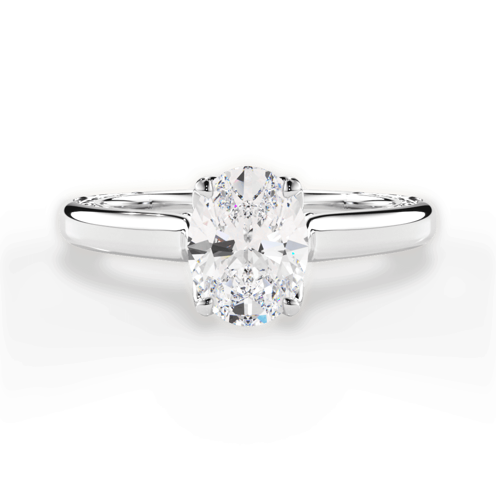 Carrie Oval Cut Lab Grown Diamond 18Kt White Gold Engagement Ring