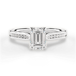 Elena Emerald Cut Lab Grown Diamond Platinum Engagement Ring