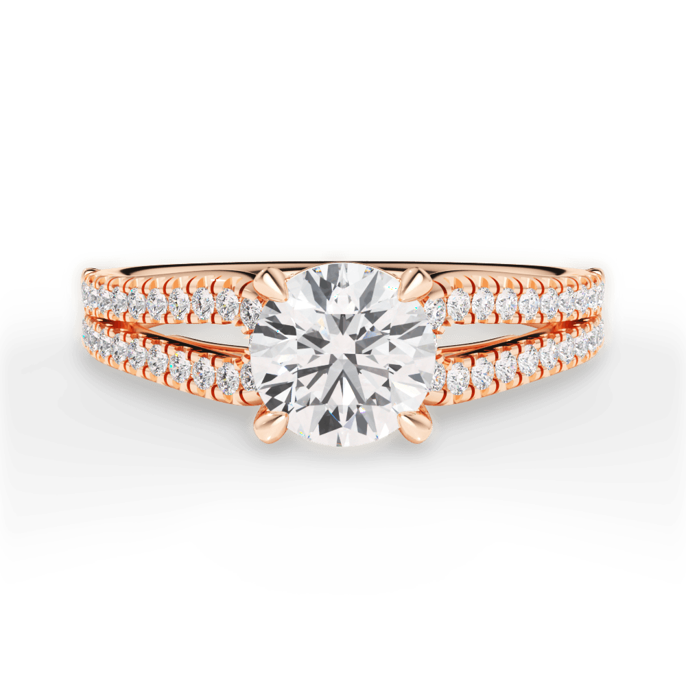 Jessica Round Cut Lab Grown Diamond 18Kt Rose Gold Engagement Ring