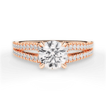 Jessica Round Cut Lab Grown Diamond 18Kt Rose Gold Engagement Ring