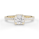 Isabella Asscher Cut Lab Grown Diamond 18Kt Yellow Gold Engagement Ring