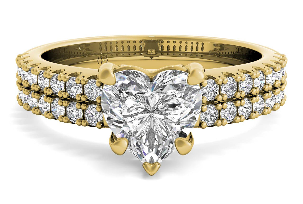 Kayla Heart Cut Lab Grown Diamond 18Kt Yellow Gold Engagement Ring