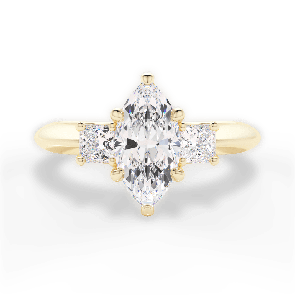 Dorothy Marquise Cut Lab Grown Diamond 18Kt Yellow Gold Engagement Ring