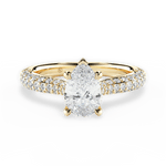Kira Pear Cut Lab Grown Diamond 18Kt Yellow Gold Engagement Ring