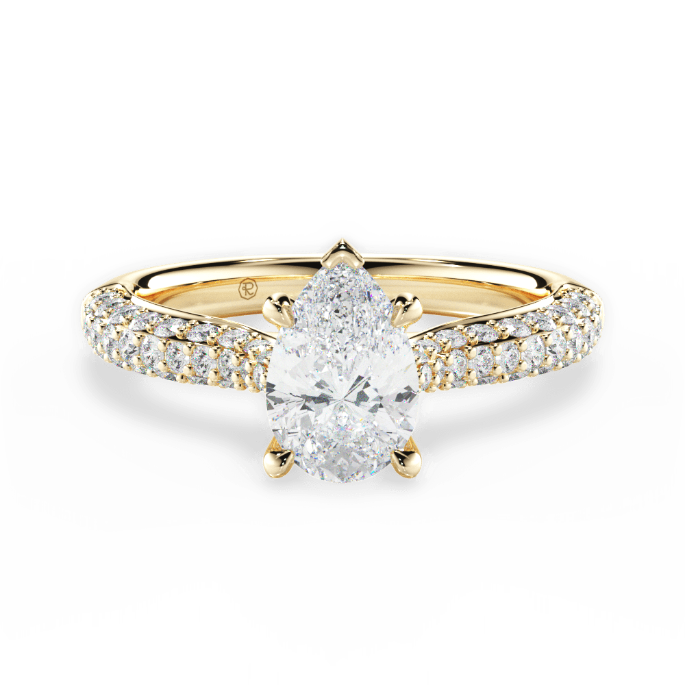 Kira Pear Cut Lab Grown Diamond 18Kt Yellow Gold Engagement Ring