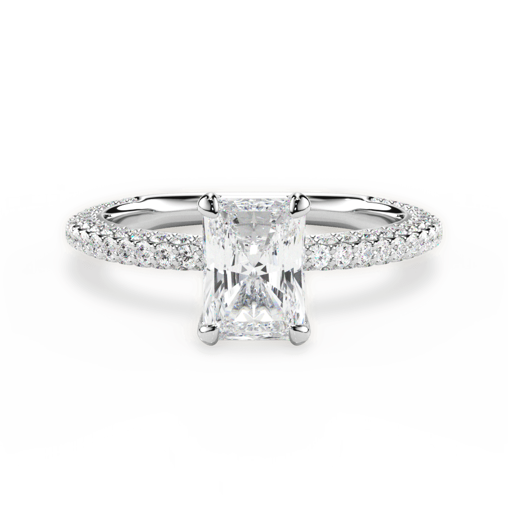 Kristen Radiant Cut Lab Grown Diamond Platinum Engagement Ring